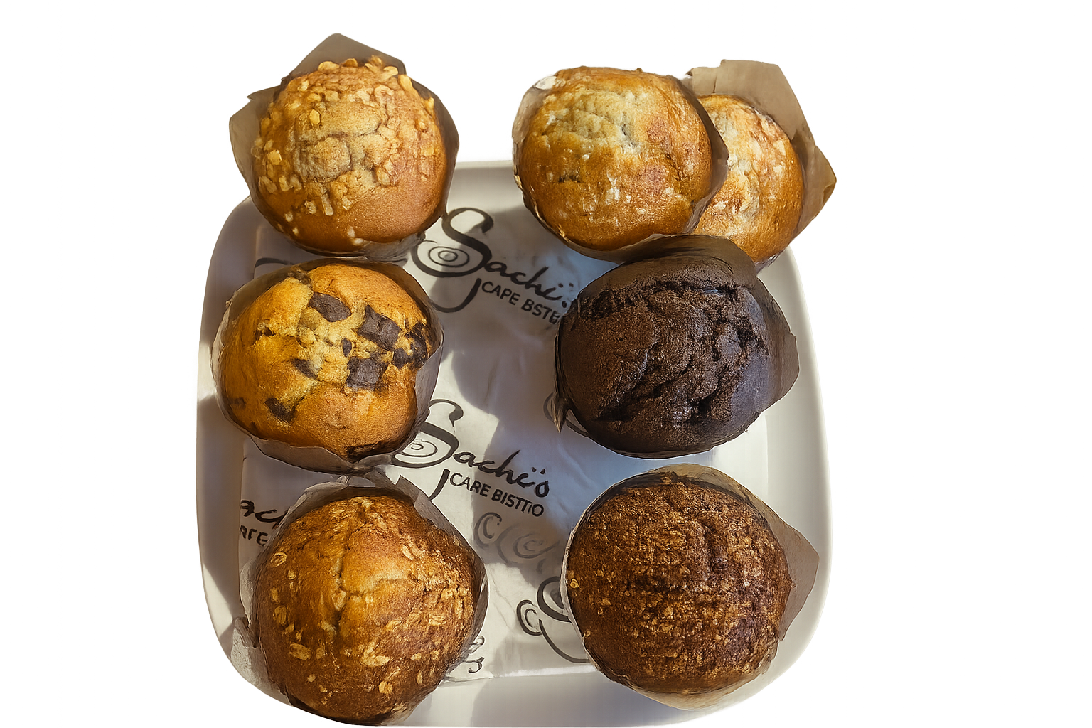 Assorted fresh-baked muffins and pastries from Sachi's Cafe