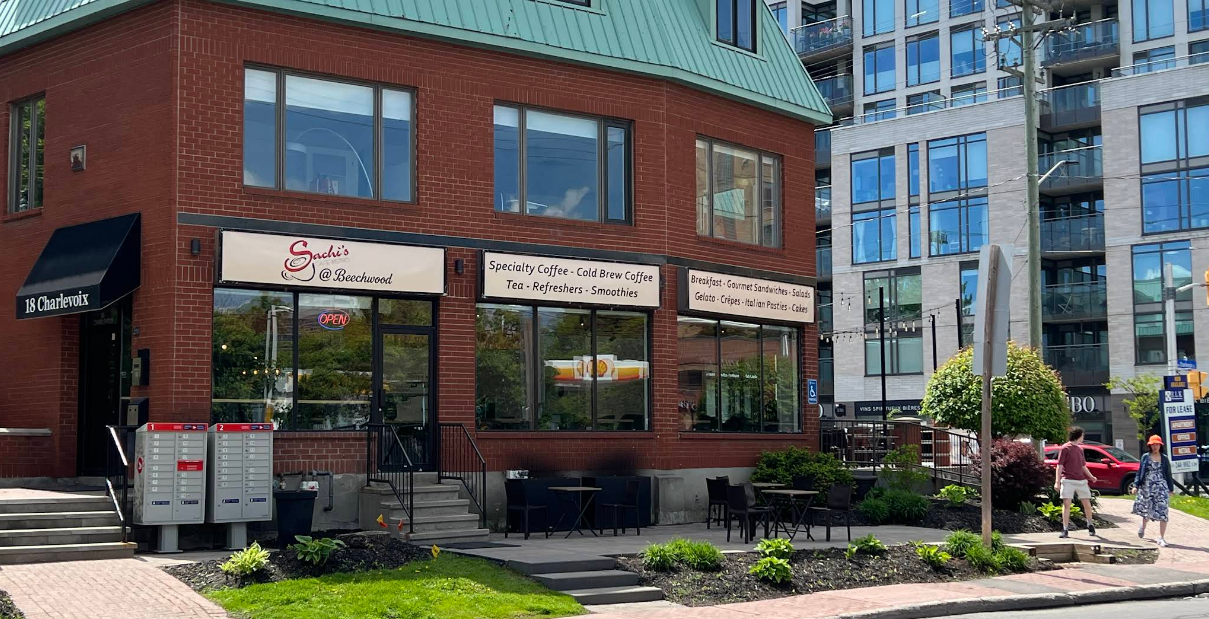 Exterior of Sachi's Cafe-Bistro at 18 Beechwood Ave, Ottawa