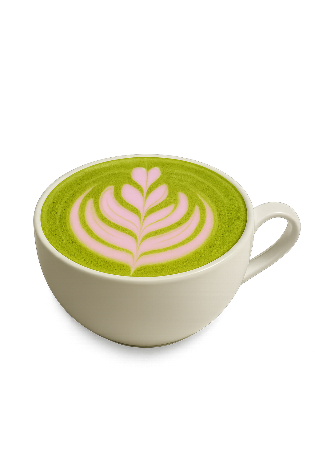Matcha latte with beautiful layered presentation
